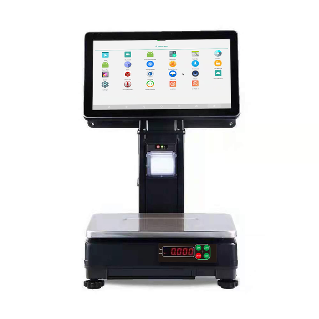 New Model Touch Screen POS Ai Scale with 58mm Printer Barcode Scanner Intelligent Electronic Cash Register Scale