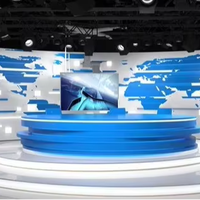 Table de diffusion intelligente OEM pour studio radio-télévision, poste de travail de journaliste de station de diffusion moderne et de luxe