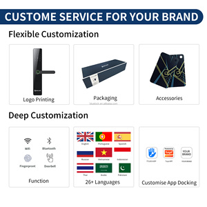 ブルーロック インテリジェント 指紋認証 WiFi スマートハンドルロック フロントドア セキュリティ デジタルロック - Product Image 6