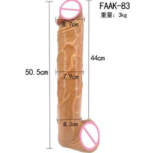 FAAK Supergroßer <span class=keywords><strong>Dildo</strong></span> aus schwarzem Silikon, Tier-Dildos für Frauen, 8,7 cm dick - Product Image 4