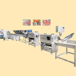 TCA full automatic fish filleting slicer scaling and gutting removal skinning production line making machine for sardine