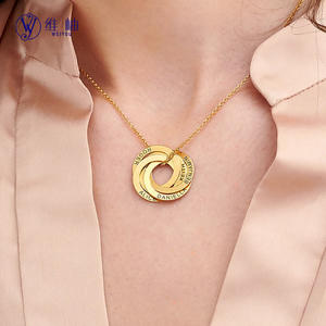 Collar con Círculos Entrelazados, Grabado con Nombre, Regalo Personalizado para el Día de la Madre, Producto para Dropshipping en Shopify POD - Product Image 2