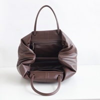 Sac fourre-tout de luxe pour femme en cuir véritable de vachette tanné végétal, décontracté, pour le quotidien, avec fermeture magnétique, grande capacité, en polyester