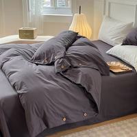 3pcs Modern King Size Bedding Set 100% Linen Washed Flax Soft Duvet Cover with Button Closure Pillowcase for Hotels