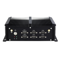Ordinateur industriel intégré sans ventilateur, Core i5 i7 4500U, double LAN, Mini PC de bureau w/ 2 * RJ45 6 * RS232 COM 8 * USB, double affichage