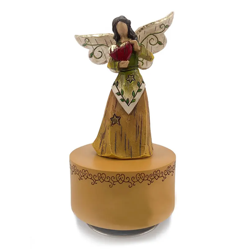 Ангел резьба ручной росписью памяти коробка ручной работы из журнала "L Ангел голубь вращающийся музыкальная шкатулка
