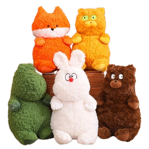 Bobo Bua Custom-Made doldurulmuş hayvanlar sevimli domuz sevimli kedi bebek <span class=keywords><strong>Googly</strong></span> gözlü yeşil ejderha peluş oyuncak kızlar için örgü astar ile - Product Image 1