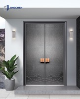 Puerta de Entrada de Seguridad de Aleación de Aluminio de Diseño Moderno |   Puerta Exterior Antirrobo con Aislamiento Térmico para Hoteles y Villas, Fábrica China