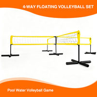 Volley-ball de piscine JH pour 4 joueurs, filet de volley-ball flottant avec rembourrage en mousse, kit de volley-ball aquatique portable avec sac de rangement