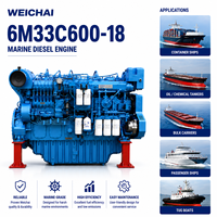 Moteur diesel marin SCDC Weichai Baudouin série 6M33 6M33C600-18 pour bateaux de pêche et navires de marchandises