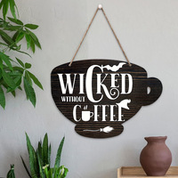Hängende Holzschilder für Kaffee- und Teeliebhaber - Muttertag, Weihnachten, Neujahr, Ostern & Abschlussfeier Wanddekoration