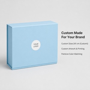 Caja de Regalo Rígida Personalizada Azul Bebé con Cierre Magnético y Tapa con Bisagras, Inserto de Dos Compartimentos, Venta al por Mayor Directa de Fábrica para Minoristas - Product Image 5