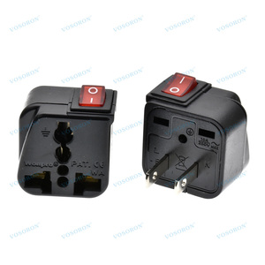<span class=keywords><strong>Adaptateur</strong></span> de <span class=keywords><strong>prise</strong></span> électrique ABS 2 broches Japon Thaïlande Canada AC100~250V 10A avec interrupteur LED marche/arrêt et 3 prises - Product Image 2