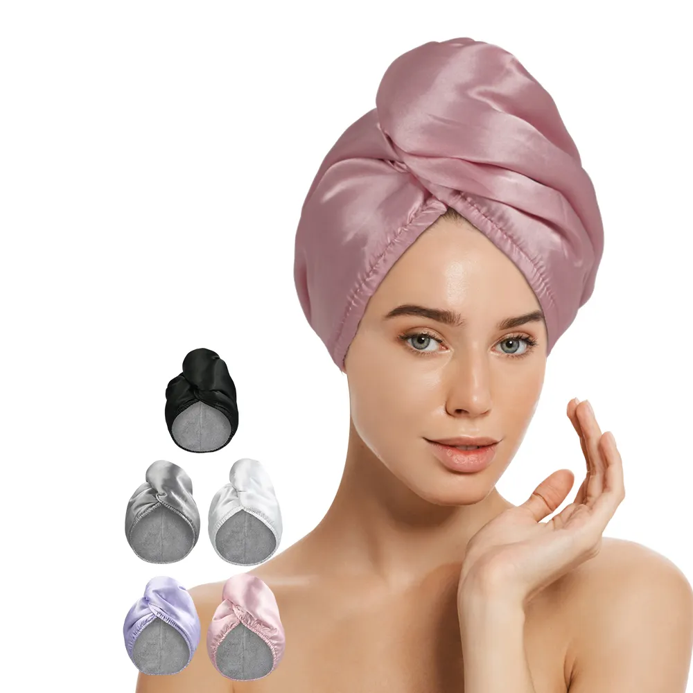 Kunden spezifisches Logo Haar Turban langes Haar Turban schnell trocknender Haar Turban mit Knopf