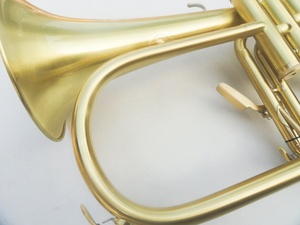 Flugelhorn professionnel en laiton, tonalité BB, finition laquée or, design vintage brossé mat, pistons en Monel, trompette flugelhorn - Product Image 4
