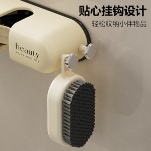 Wall Mounted Mop Holder Stainless Steel Rectangle Bathroom Cleaning Supplies Storage Hook - Product Image 4