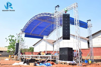 Structure Modulaire Portable en Alliage d'Aluminium Argenté avec Capacité de Charge de 1000 kg, Éclairage d'Écran LED pour Scène et Événements Extérieurs 400x400mm