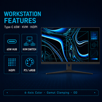 Monitor Profesional para Creadores de Contenido de 32 Pulgadas, 4K UHD IPS, 3840x2160, 98% DCI-P3, 10 bits, Tipo-C, 65W, Concentrador USB, KVM, HDR400, para OEM