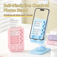Support de téléphone de bureau rotatif et pliable pour le contrôle de la discipline personnelle créative, avec logo personnalisé