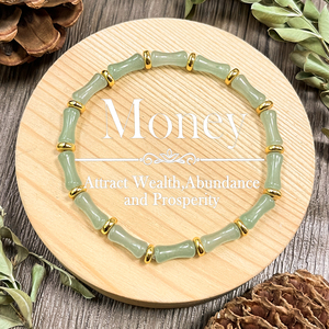 Pulsera de cuentas de nudo de bambú de Aventurina verde, abundancia y prosperidad, adecuada para regalar a amigos pulsera de bendición - Product Image 1