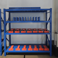 Étagères industrielles légères réglables, revêtement en poudre époxy antirouille, système de rangement d'entrepôt, rayonnages en acier