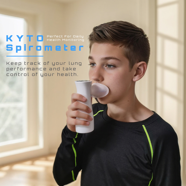 LCD Digital Spirometer Deep Breathing Exercise Trainer Device for Lungs Portable Peak Flow Meter KYTO2850