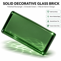 Brique de verre verte solide rectangulaire décorative imperméable pour mur-rideau d'hôtel et de villa – Vente en gros directe usine