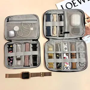กระเป๋าดีไซเนอร์กันน้ำพกพาเคสเก็บสายนาฬิกาสำหรับ Apple Watch Band Charms