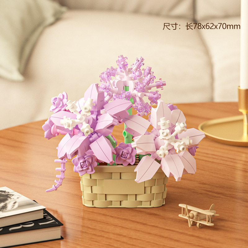 Panier de fleurs [Purple Starry Sky] dans une boîte colorée