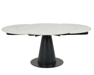 Nuovo Design Premium marmo ceramica pietra superiore in acciaio al carbonio nero gambe <span class=keywords><strong>rotondo</strong></span> estensione <span class=keywords><strong>tavolo</strong></span> da pranzo per 8 posti casa moderna tavoli - Product Image 2