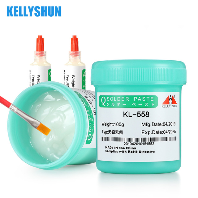 KELLYSHUN 10g KL-558 BGA PCB No-Clean Solder Paste Advanced Oil Flux Grease Soldering Repair for Mobile Phone Computer ODM/OEM