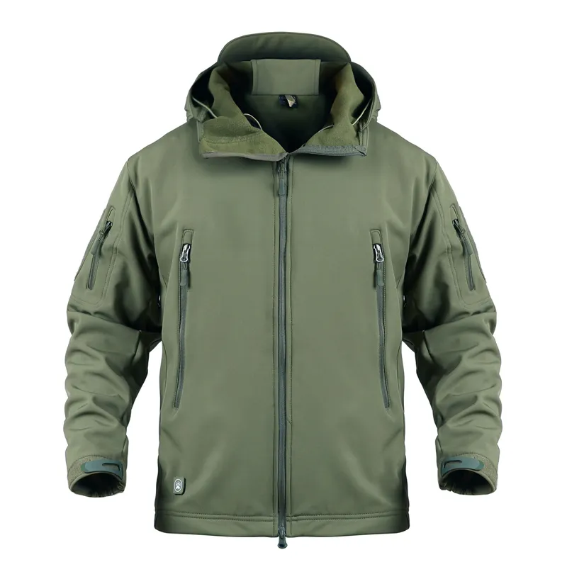 Men's Hunting Jacket Soft Shell Tactical Camouflage Fleece Jacket Windbreaker Clothes