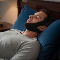 Dispositif de réduction du ronflement en néoprène noir OEM Sangle de mâchoire de respiration Ceinture anti-ronflement réglable Arrêtez de ronfler Mentonnière.