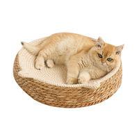 Lit pour chat en corde tressée et sisal, résistant à l'usure, non-déchirable, grand nid rond pour animaux de compagnie, personnalisable, utilisable toute l'année
