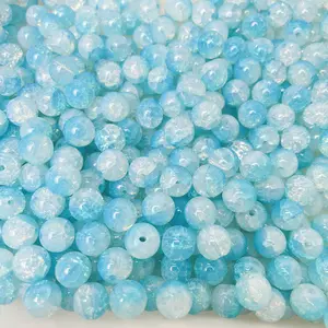 50PCs/bag Glass Jewelry Protein Chalcedony Beads 10mm Loose Bead for Bracelet Necklace Jewelry DIY Pendant