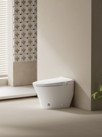 WC intelligent électrique moderne 110V/220V, cuvette de toilette en céramique de luxe, toilette intelligente automatique avec bidet, fixation murale