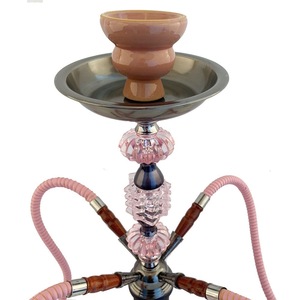 Mirror Finish Metal Hookah Set Glass Look 2 Hose <b>Portable</b> Shisha Pipe for <b>Bar</b> Lounge Use - Product Image 3