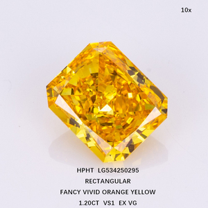 Месси ювелирные изделия сертификат иджи 1.2ct VS1 ярко-оранжевые желтые HPHT Lab выросшие бриллианты - Product Image 2
