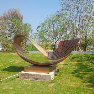 Escultura Metálica Abstracta Libit, Forma Irregular, Decoración Artística para Exteriores, Adorno para Paisajes de Oficina - Product Image 2