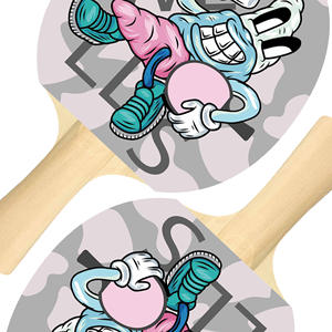 โรงงานเทอร์ราบอนด์จำหน่ายไม้<span class=keywords><strong>ปิงปอง</strong></span>พกพาลายการ์ตูนสีสันสดใสพิเศษแบบกำหนดเอง พร้อมลูก<span class=keywords><strong>ปิงปอง</strong></span>พิมพ์ลายคาร์บอนไฟเบอร์ - Product Image 3