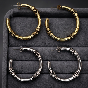 4 X 4 cm Stud Hoop <b>Earrings</b> Circle Geometric Gold Color <b>Earrings</b> for Women Simple Plain Minimalist Fashion Jewelry 2021 - Product Image 3
