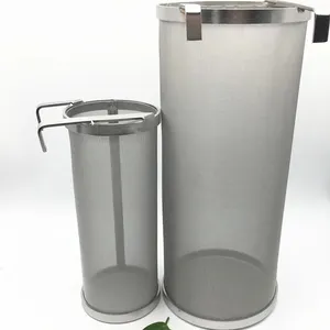 Custom stainless steel wire mesh filters screen round tube basket filter for beer brewing cold brew coffee filter basket