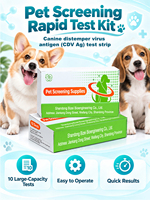 Bandelette de test rapide d'antigène du virus de la maladie de Carré canine (CDV Ag) pour chien, test unique, kit de diagnostic vétérinaire pour animaux de compagnie, fourni par l'usine