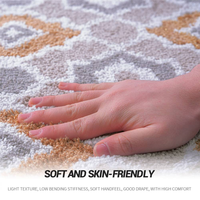 Tapis de bain moelleux en chenille antidérapant et absorbant, lavable pour la douche et l'entrée de la salle de bain
