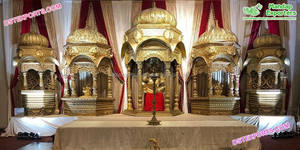 Escenario de Media Cúpula para Ceremonia de Boda Árabe, Diseño de Escenario de Fibra Moderna para Bodas Canadienses con Temática India, Australia - Product Image 6