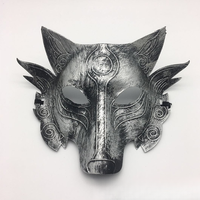 Masque de jeu de chasse au loup d'Halloween en gros, tête de loup amusante et horrifiante en plastique léger avec LED pour les fêtes des hommes et des femmes