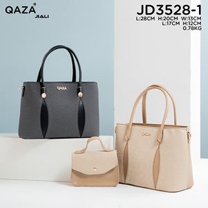 QAZA 时尚女式二合一手提包防水手提包套装女士用金属装饰涤纶内衬名牌 - Product Image 3