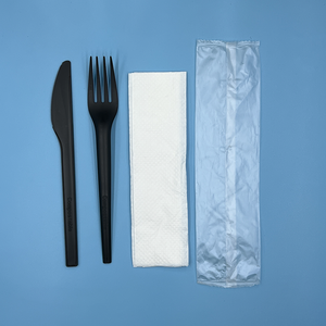 Clear China Handle Paper Spoons <span class=keywords><strong>AYD</strong></span> 24PCs Camping Fama Packaging 44PCs Con Duty huevo Cuchara de plástico y tenedor en embalaje de papel - Product Image 2