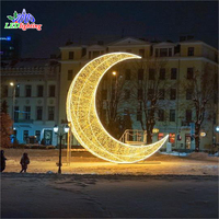 Décoration commerciale, centre commercial intérieur, plafond suspendu, rue, lumières LED 3D, motifs de lune et de mosquée pour le Ramadan