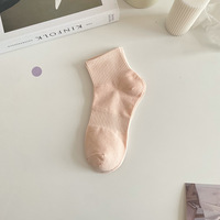 Chaussettes de sport courtes en coton de couleur unie pour femmes, pour tous les jours, pour l'été
